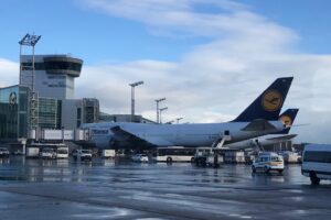 A Lufthansa 747-8 in Frankfurt